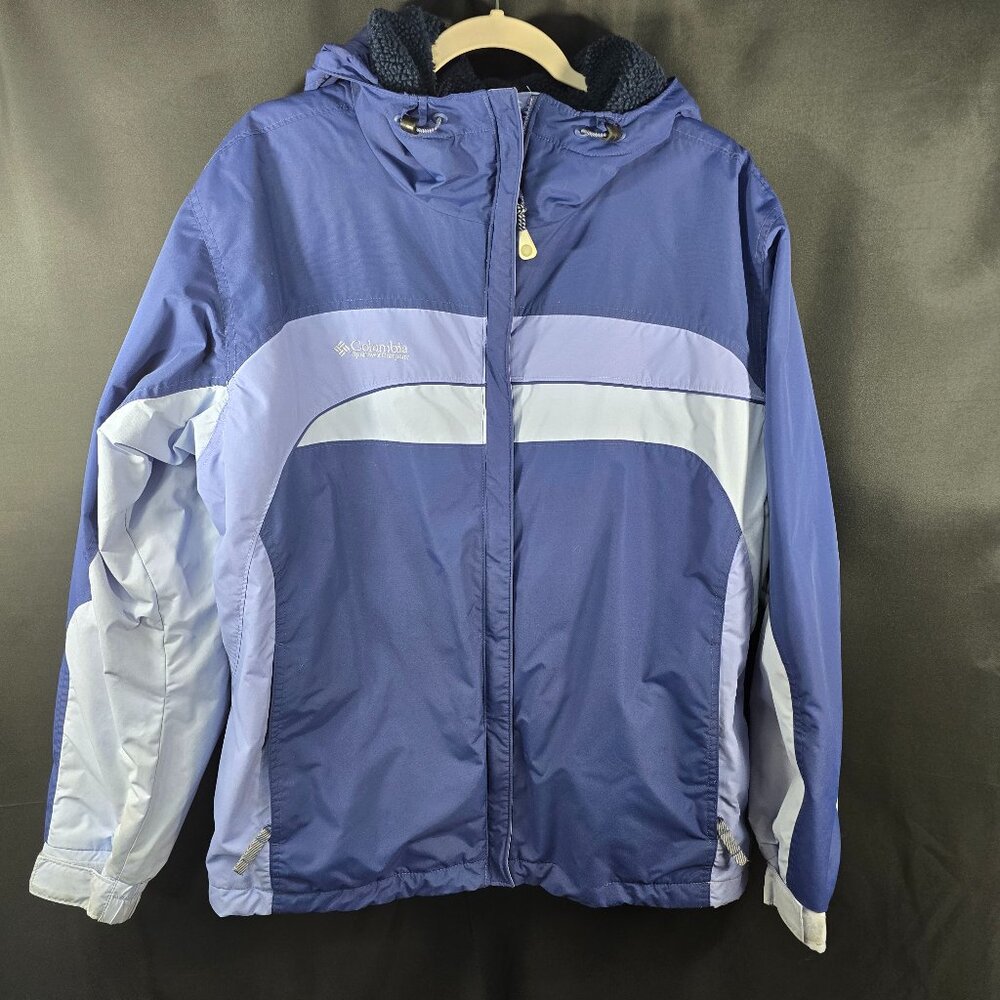 Columbia Women's Hooded Jacket - Blues - Size Tag Missing - Measures L - See Des
